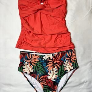 Orange and red bikini set